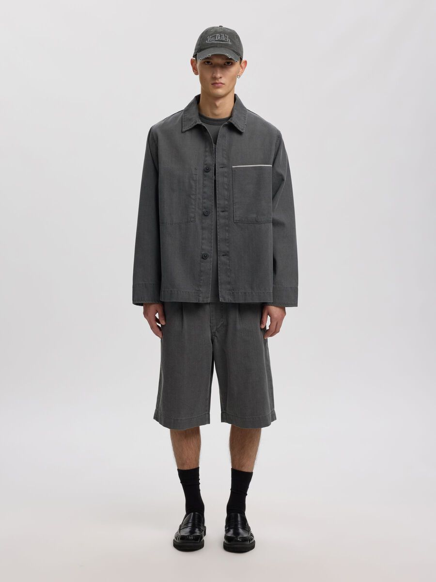 Product tile image - LONG SLEEVED OVERSHIRT, Light Grey Denim | 16101080_LightGreyDenim