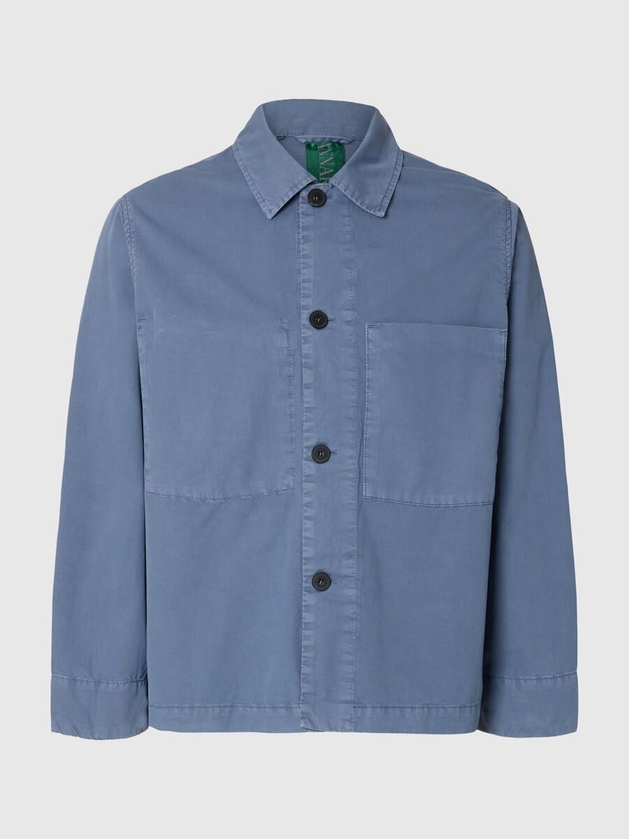 Carousel image - BOXY FIT OVERSHIRT, Dusty Blue | 3