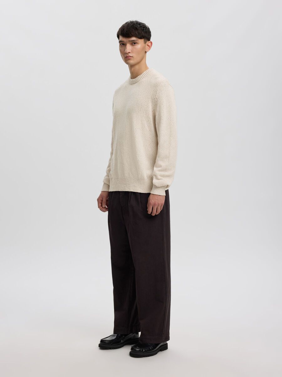 Carousel image - COTTON CREWNECK JUMPER, Oatmeal | 5