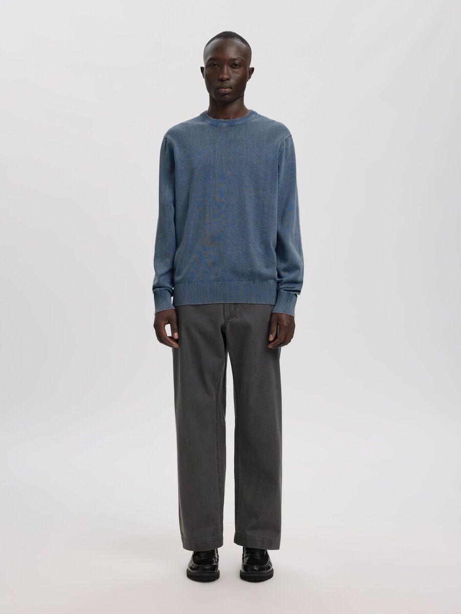 Product tile image - COTTON CREWNECK JUMPER, Dusty Blue | 16100793_DustyBlue_1248713